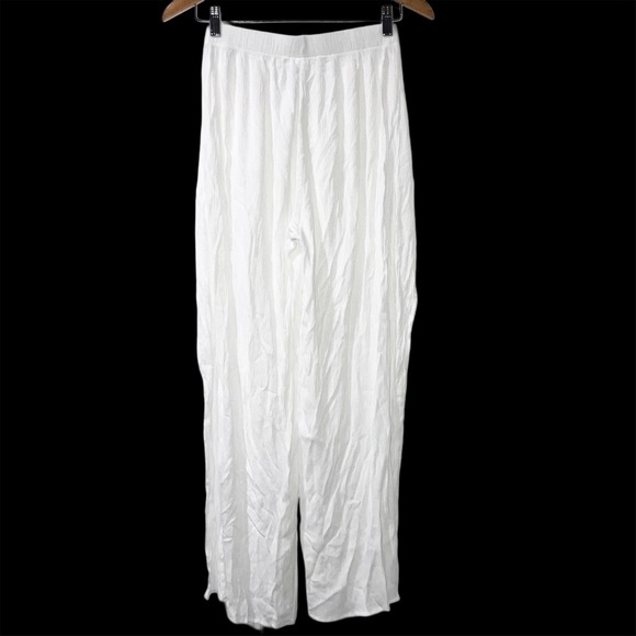 Kona Sol White Gauze Wrap Pants Tie Front Wide Open Leg Beach Women’s Small - Picture 6 of 10